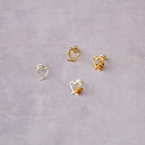 Line Coil HeartピアスS LAPUIS