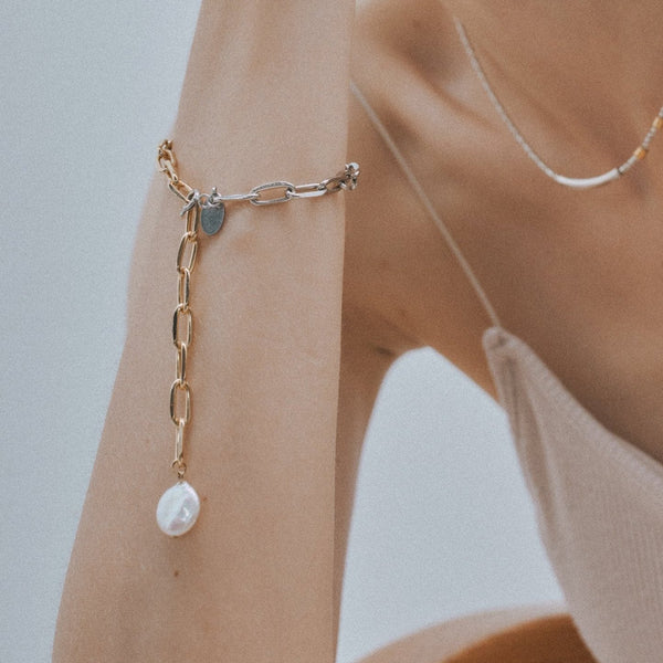 Natural stone chain bracelet