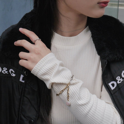 Natural stone chain bracelet