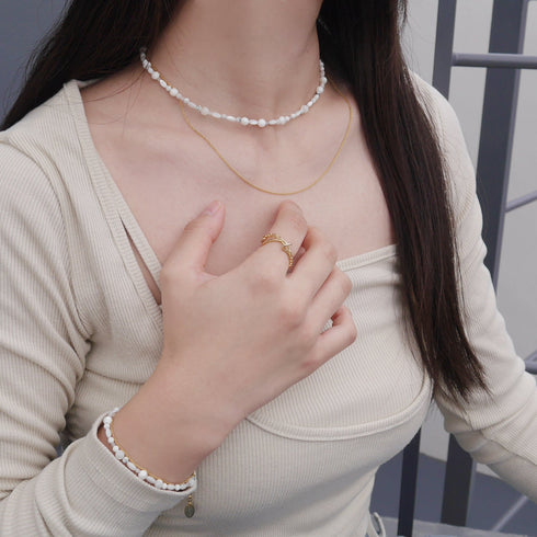 Natural stone Double necklace