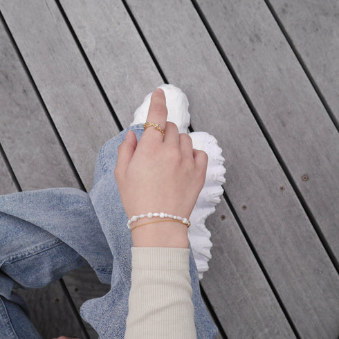 Natural stone double bracelet