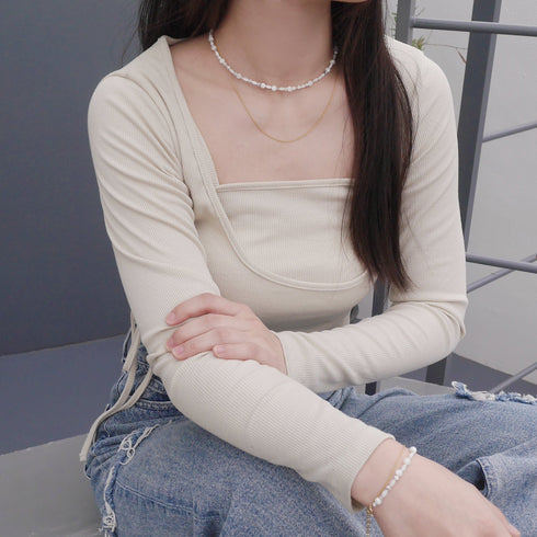 Natural stone Double necklace