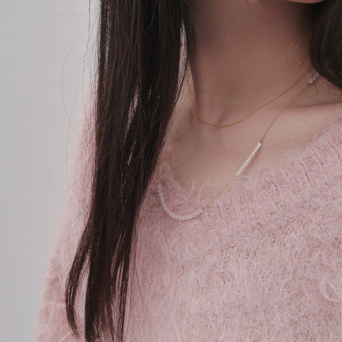 Natural stone chain necklace