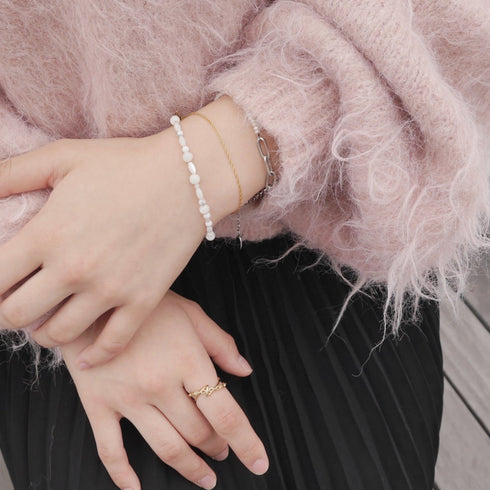 Natural stone double bracelet