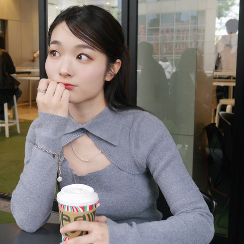 Natural stone chain necklace