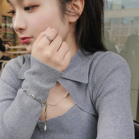 Natural stone chain bracelet