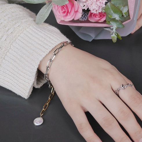 Natural stone chain bracelet