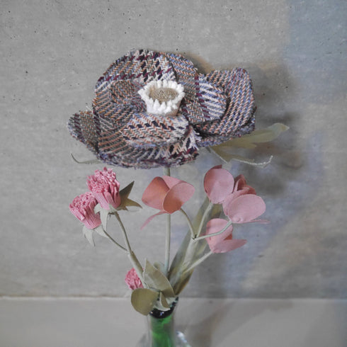 LOVECO bouquet blue check & pink