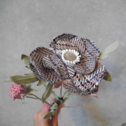 LOVECO bouquet blue check & pink