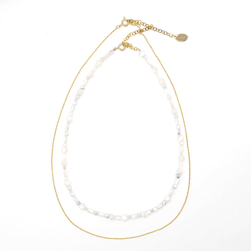 Natural stone Double necklace