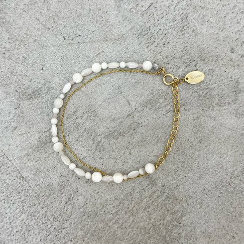 Natural stone double bracelet